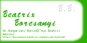 beatrix borcsanyi business card